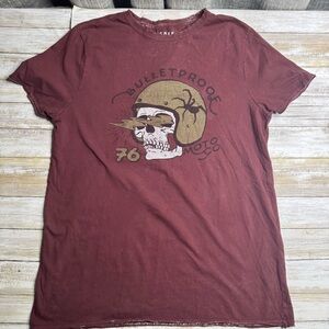 Decree Red Short Sleeve Tee with Graphic Design